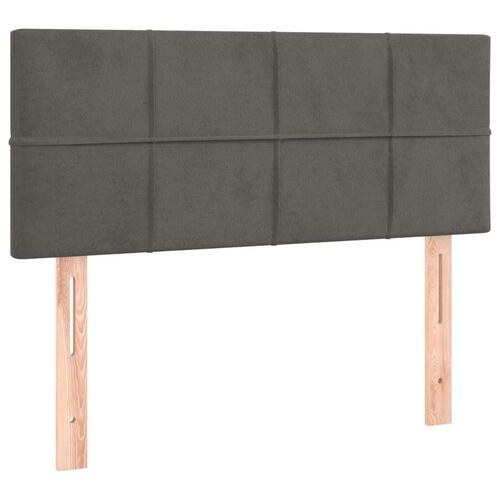Sengegavl 80x5x78/88 cm fløjl mørkegrå