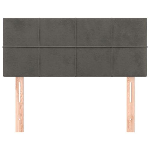 Sengegavl 80x5x78/88 cm fløjl mørkegrå