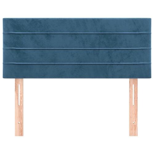 Sengegavl 80x5x78/88 cm fløjl mørkeblå