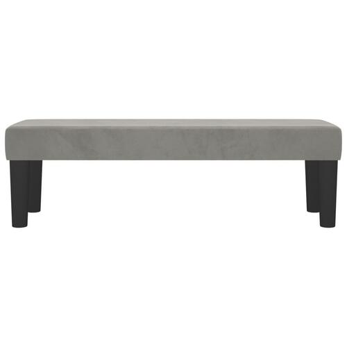Bænk 100x30x30 cm fløjl lysegrå