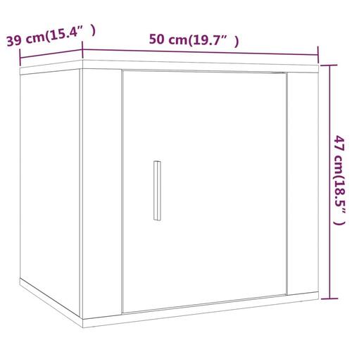 Sengebord 50x39x47 cm hvid