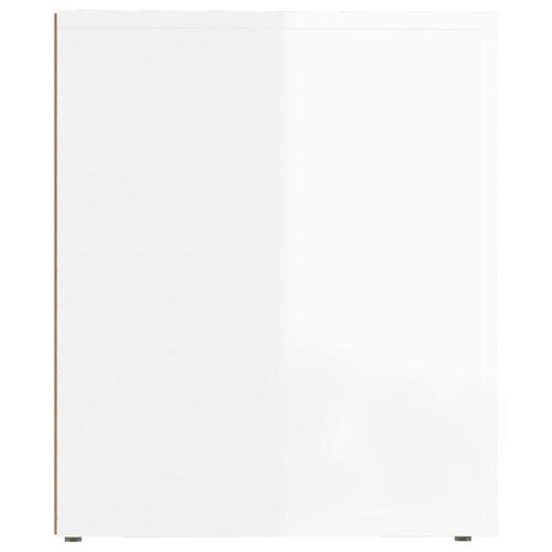 Sengebord 50x39x47 cm hvid højglans