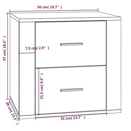 Sengebord 50x39x47 cm sonoma-eg