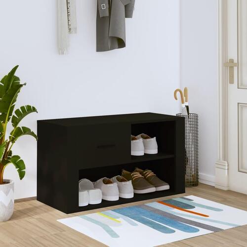 Skoreol 80x35x45 cm konstrueret træ sort
