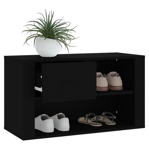 Skoreol 80x35x45 cm konstrueret træ sort