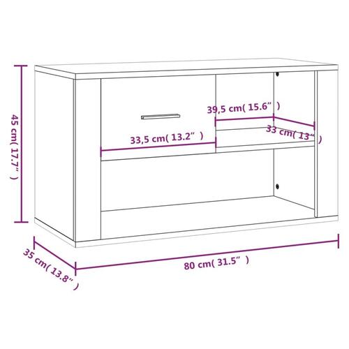 Skoreol 80x35x45 cm konstrueret træ sort