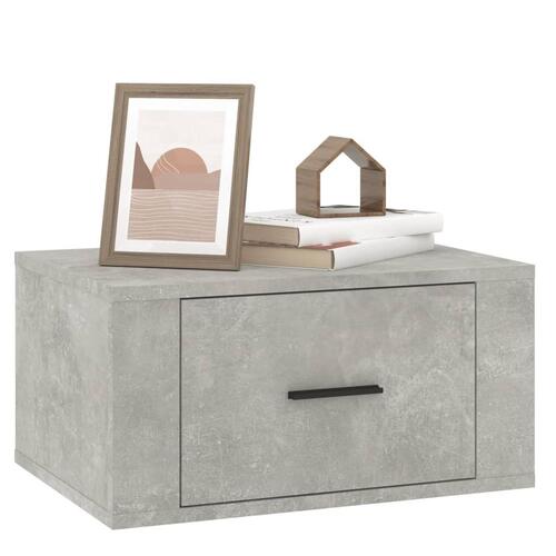 Væghængt sengebord 50x36x25 cm betongrå