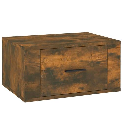 Væghængt sengebord 50x36x25 cm røget egetræsfarve
