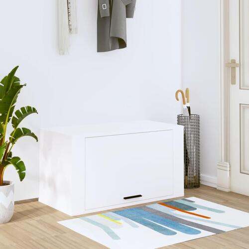 Væghængt skoskab 70x35x38 cm konstrueret træ hvid