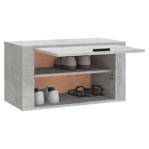 Væghængt skoskab 70x35x38 cm konstrueret træ betongrå