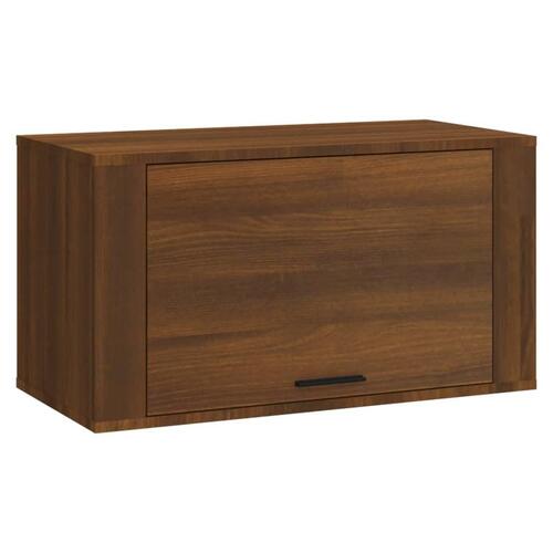 Væghængt skoskab 70x35x38 cm massivt fyrretræ træ brun egetræ