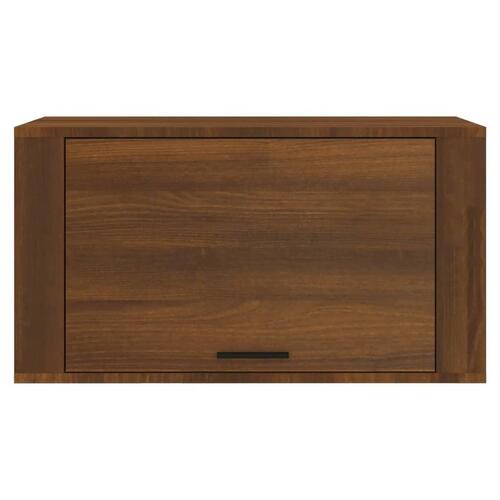 Væghængt skoskab 70x35x38 cm massivt fyrretræ træ brun egetræ