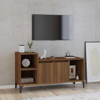Tv-bord 100x35x55 cm konstrueret træ brun egetræsfarve