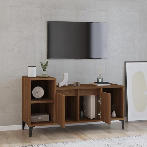 Tv-bord 100x35x55 cm konstrueret træ brun egetræsfarve