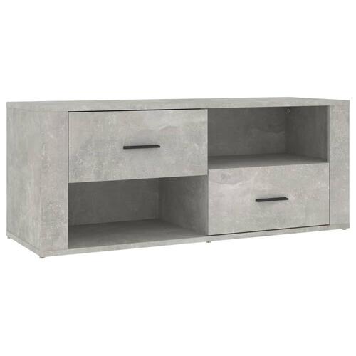 Tv-bord 100x35x40 cm konstrueret træ betongrå