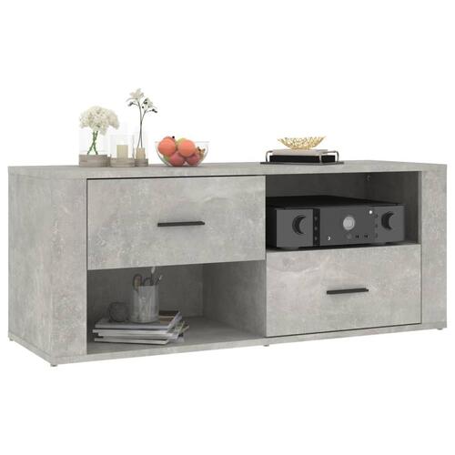 Tv-bord 100x35x40 cm konstrueret træ betongrå