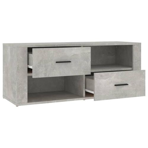 Tv-bord 100x35x40 cm konstrueret træ betongrå