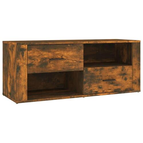 Tv-bord 100x35x40 cm konstrueret træ røget egetræsfarve