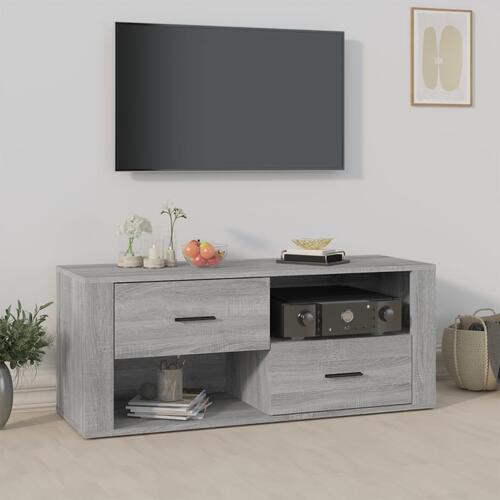 Tv-bord 100x35x40 cm konstrueret træ grå sonoma-eg