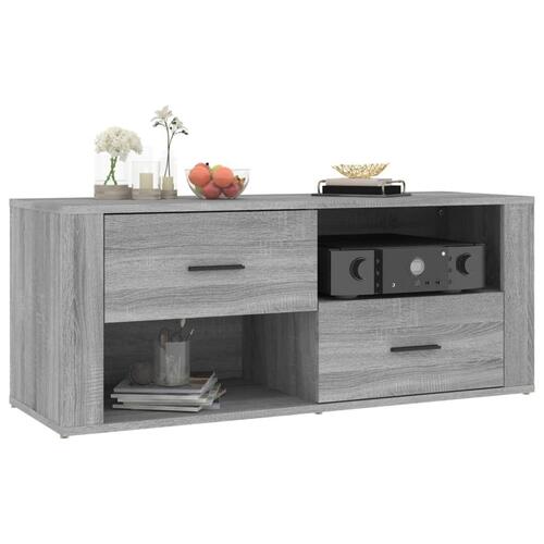 Tv-bord 100x35x40 cm konstrueret træ grå sonoma-eg