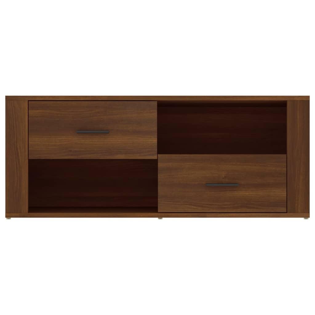 Tv-bord 100x35x40 cm konstrueret træ brun egetræsfarve