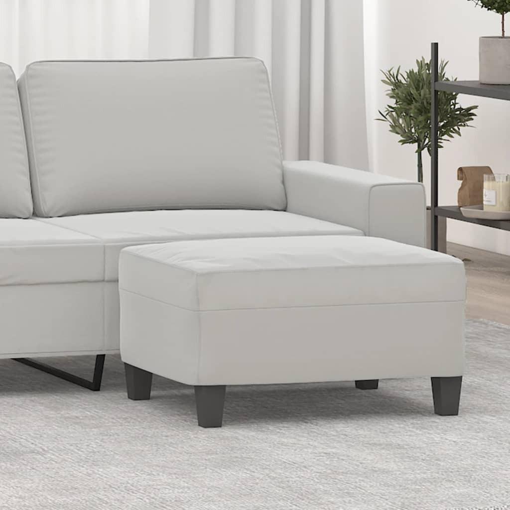 Fodskammel 70x55x41 cm mikrofiberstof lysegrå