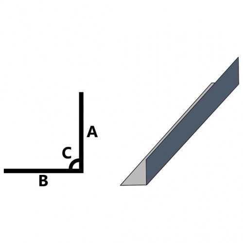 Vinkelplader 5 stk. L-form 170 cm 100x50 mm 90° aluminium grå