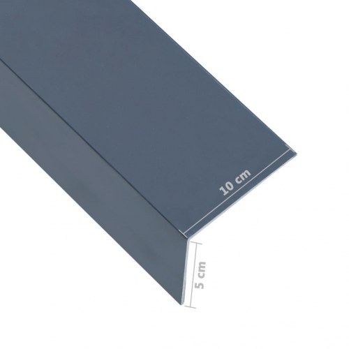 Vinkelplader 5 stk. L-form 170 cm 100x50 mm 90° aluminium grå