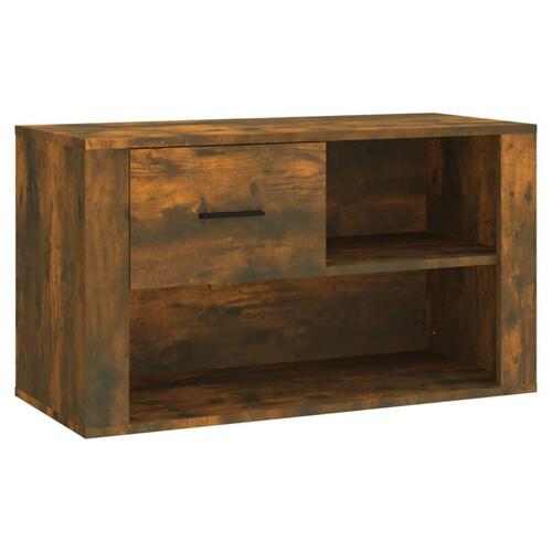 Skoskab 80x35x45 cm konstrueret træ røget egetræsfarve