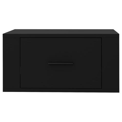 Væghængt sengebord 50x36x25 cm sort