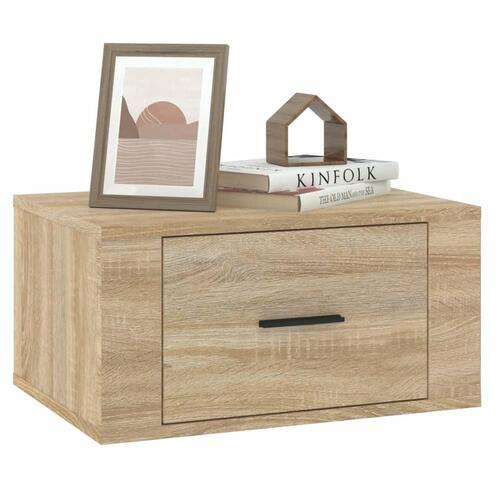 Væghængte sengeborde 2 stk. 50x36x25 cm sonoma-eg
