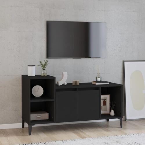Tv-bord 100x35x55 cm konstrueret træ sort