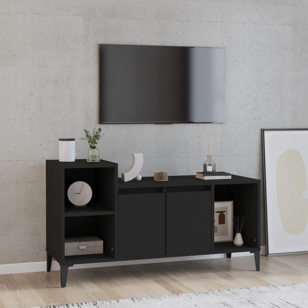 Tv-bord 100x35x55 cm konstrueret træ sort