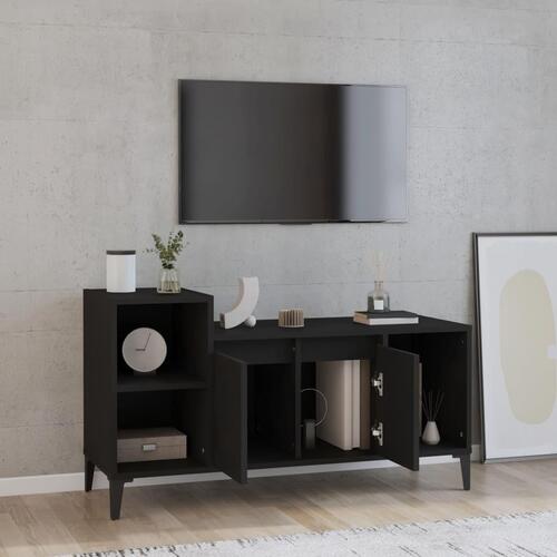 Tv-bord 100x35x55 cm konstrueret træ sort