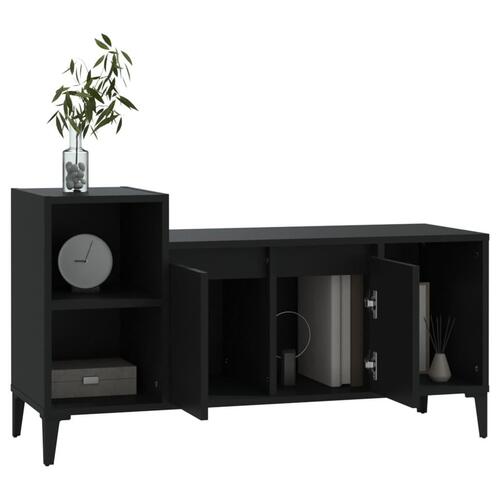 Tv-bord 100x35x55 cm konstrueret træ sort