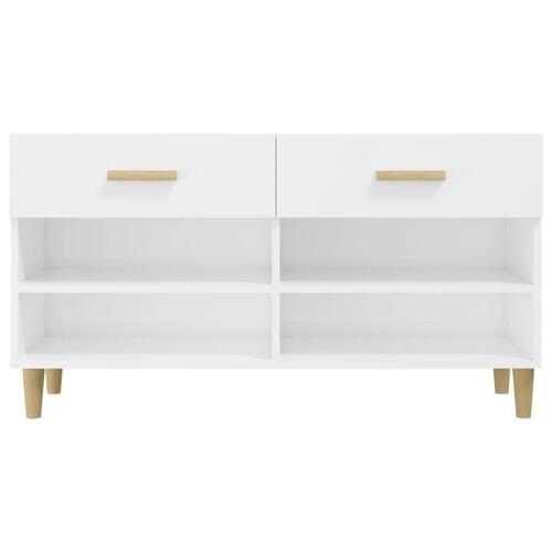 Skoreol 102x35x55 cm konstrueret træ hvid højglans