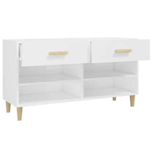 Skoreol 102x35x55 cm konstrueret træ hvid højglans