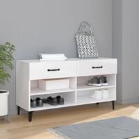 Skoreol 102x35x55 cm konstrueret træ hvid højglans
