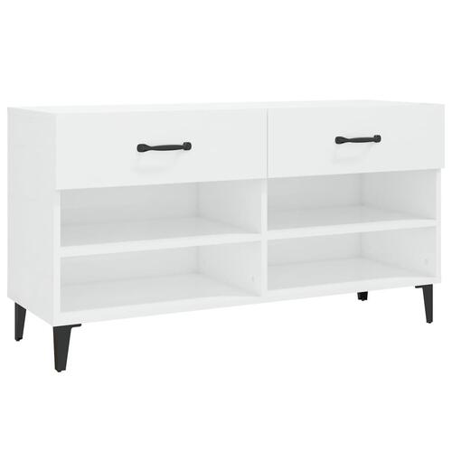 Skoreol 102x35x55 cm konstrueret træ hvid højglans