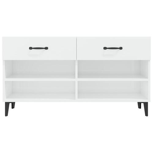 Skoreol 102x35x55 cm konstrueret træ hvid højglans