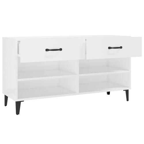 Skoreol 102x35x55 cm konstrueret træ hvid højglans