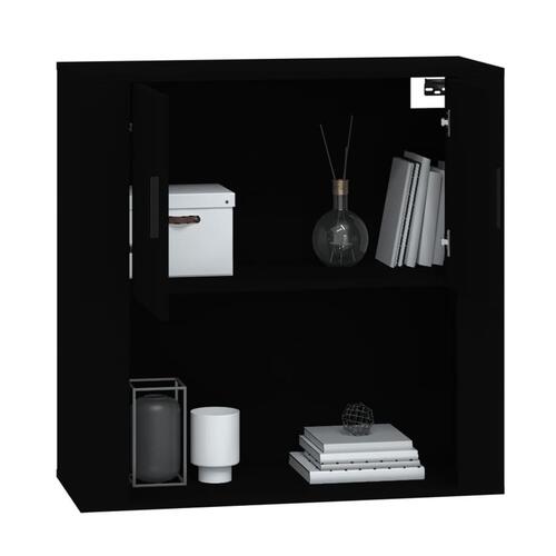Vægskab 80x33x80 cm konstrueret træ sort