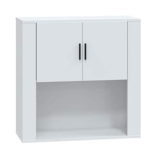 Vægskab 80x33x80 cm konstrueret træ hvid højglans