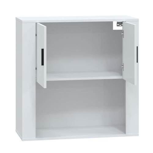 Vægskab 80x33x80 cm konstrueret træ hvid højglans