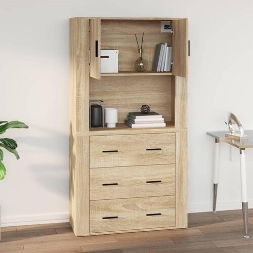 Vægskab 80x33x80 cm konstrueret træ sonoma-eg