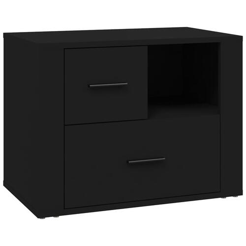 Sengebord 60x36x45 cm konstrueret træ sort