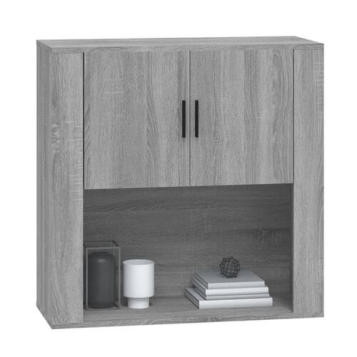 Vægskab 80x33x80 cm konstrueret træ grå sonoma-eg