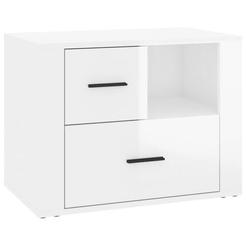 Sengeskab 60x36x45 cm konstrueret træ hvid højglans