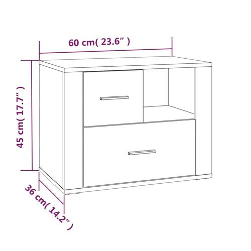 Sengeskab 60x36x45 cm konstrueret træ hvid højglans