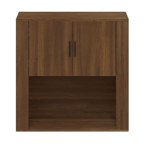 Vægskab 80x33x80 cm konstrueret træ brun egetræsfarve